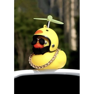 Pato Decorativo Amigo com Capacete para Bicicleta / Painel de Carro - Patinho Amarelo Engraçado