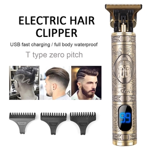 Máquina de cortar cabelo elétrica profissional para homem barbeador de barba kit de modelagem USB sem fio para barbeiro (1)