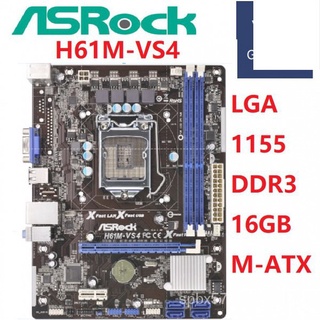 Placa Mãe Integrado ASRock h61m-VS4 LGA1155 DDR3 RAM 16G h61 h61m Usado