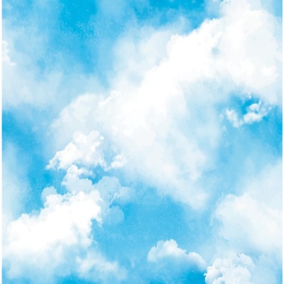 Papel de Parede Nuvens Quarto Infantil Azul 1mx57cm DOC105N (1)