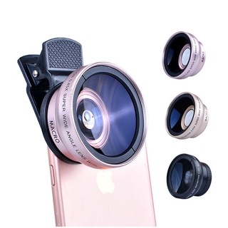 Lente universal para celular profissional 37MM 0,45X 49UV Super grande angular + macro dois em um lente para celular