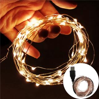 LED de 10M/5M/3M/2M / Fio de Luzes de Cobre Alimentado por USB / Decoração de Natal/Casamento/Festa