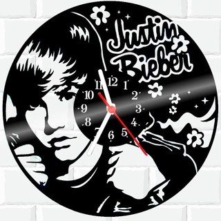 Relógio De Vinil Disco Lp Parede Justin-Bieber