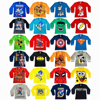 Camiseta Infantil Personagens Heróis Camisa Menino Promoção Blusa Manga Longa infantil Bob Esponja, Sonic, Hulk, Mario (2)