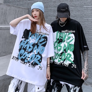 (S-4XL) Camiseta De Manga Curta Com Estampa high street Para Masculino E Mulheres