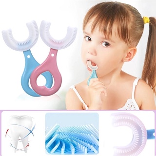 Escova de Dentes Infantil 360°Macia Silicone em Forma de U