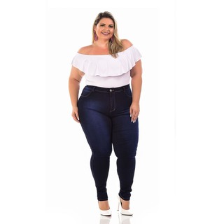 Calça Jeans Para Mulheres Plus Size Estilo Lycra Pronta Entrega