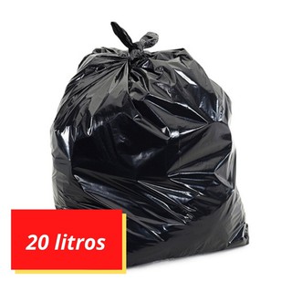 Saco De Lixo Preto 20 Litros - 100 Unidades Lixo Pia