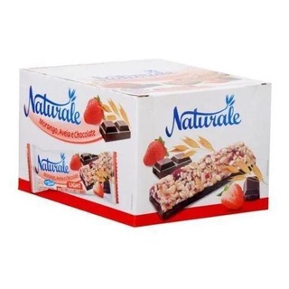 Cereal barra caixa c\24 sabor morango c/ chocolate, light, nutritiva e saborosa barra de cereal Naturale