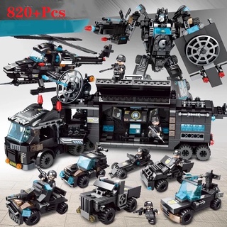 820 + Pcs Compatível Lego Technic City blocos de construção de brinquedo de carro militar SWAT