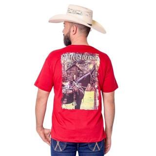 Camiseta Muladeiros Masculina Country Vermelha Jopper Bulls