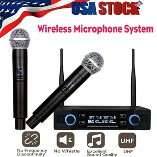Microfone Sem Fio Dual 2 Canais UHF + Sistema De Portátil