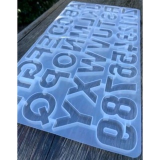 Molde Silicone alfabeto invertido resina molde letras grandes