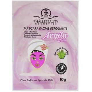 Máscara Facial Esfoliante Argila Rosa Sachê Phálle Beauty PH0053