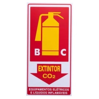 Placa Sinalização de Hidrante, Extintor, Pó Químico, CO2, Extintor a Água 15x30 (3)