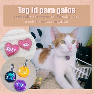 TAG PET personalizável para gatos - placa de identificação - resina epóxi - pet shop - artesanato