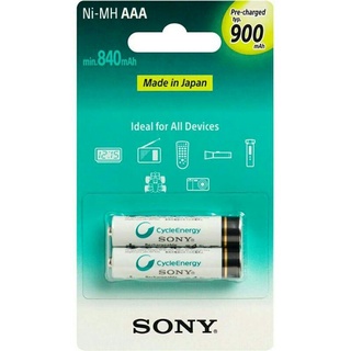 Pilha Palito AAA Sony Recarregavel 900mah Cartela Com 2