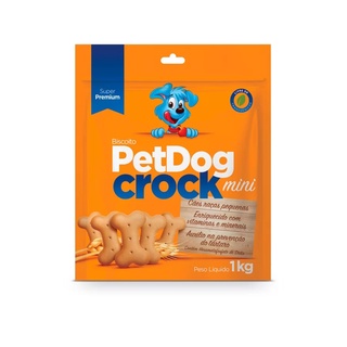 Biscoito Pet Dog Crock Mini para Cães Raças Pequenas 500 GR