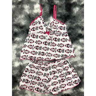Baby doll estampados femininos pijamas short (1)