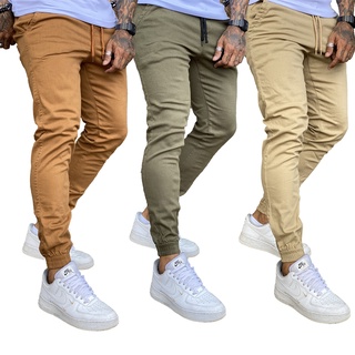 Calça Jogger Sarja Colorida Jeans Masculina (5)