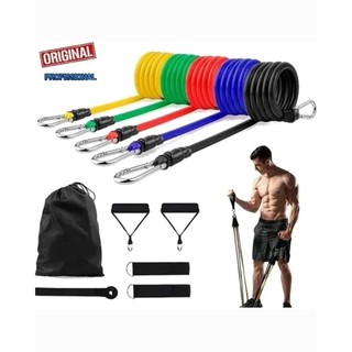 Kit Power Tube Elástico Extensor 11 Peças Treinamento Pilates Fitness Funcional CrossFit (1)