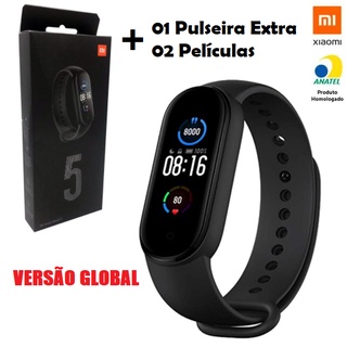 Xiaomi Mi Band 5 Global Em Português Original + 01 Pulseira Extra + 02 Películas Pronta Entrega no Brasil