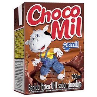 Bebida Láctea disponível no Sabor Chocolate e morango Cemil 200ml