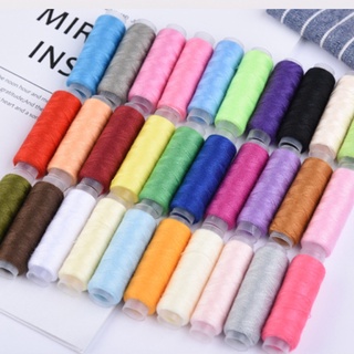 Pacote de Linha com 10 rolos cores variados costura tecido alfaiataria