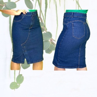 Saia jeans feminina - Saia moda evangélica - saia jeans - moda jeans - saia com fenda (1)
