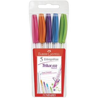 Caneta Trilux 032 FABER CASTELL 1.0mm 5 Cores