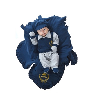 Kit Saídas De Maternidade 5 Peças Principe Ravi Azul Bebe - Baby Aconchego