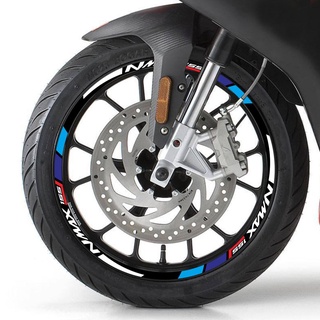 Para Yamaha N Max Nmax 155 Nmax Motocicleta Aro Da Roda Do Logotipo Adesivos Refletivos Adesivos De Proteção Do Pneu Decoração Decalques Adesivos (2)