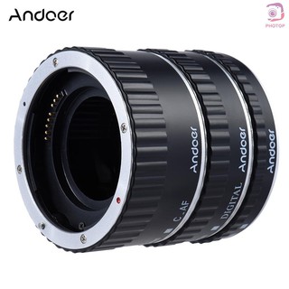PR*Andoer Colorful Metal TTL Auto Focus AF Macro Extension Tube Ring for Canon EOS EF EF-S 60D 7D 5D II 550D Red (3)