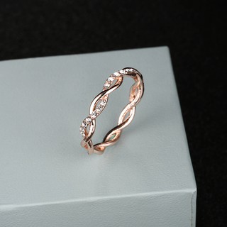 Anéis De Cincin Para Mulheres Prata/Ouro/Rose Gold Cor Jóias De Moda Anel Torcido (2)