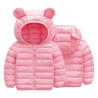 (Em Estoque) Jaqueta De Inverno Simples Com Orelhas De Urso Para Bebês De 0-5 Anos (3)