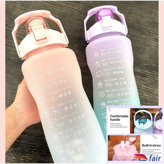 【Envia em 24 horas】garrafa de água 2 litros Grande Capacidade Para Cute stickers garrafa Com canudo