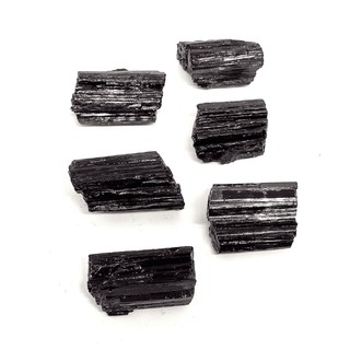6 Turmalinas Negra - Pedra Natural Bruta - Pedra de Proteção - Aprox. 1 cm cada