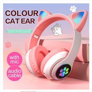 Fone De Ouvido Bluetooth Led Orelha Gato Iuz Headphone (1)
