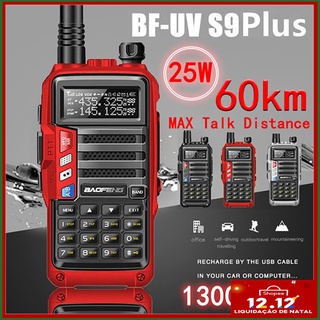 A-Tion Rádio Atualizado Baofeng UV-S9 Plus Poderosa Walkie Talkie Cb Rádio Transceptor 60km Longo Alcance Portátil Rádio Para Caça