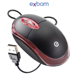 Mouse Óptico USB 1000dpi Preto Exbom Notebook Laptop PC