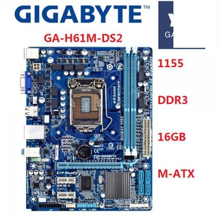 Placa Mãe Gigabyte GA-H61M-DS2 H61M H61 DDR3 LGA 1155 pin motherboard M-ATX Usado PisU