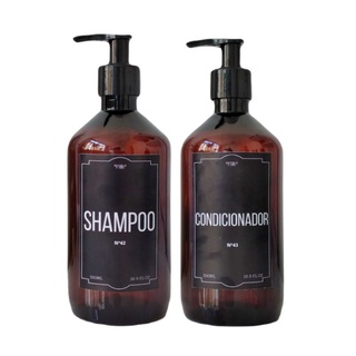 Frasco Âmbar Pet para Shampoo e Condicionador 500ml dispenser