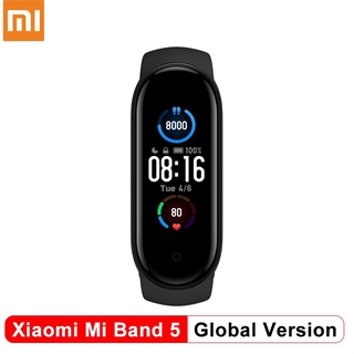 Smartwatch original xiaomi mi band 5 /band 6 relógio smart dynamic color amoled screen 11 sports modes - global version