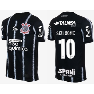 Camisa Corinthians Preta Personalizada Nome E Numero