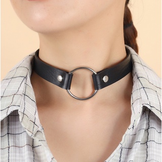Necklace / Leather Women's Choker With Rivets / Heart / Goth / Punk (2)