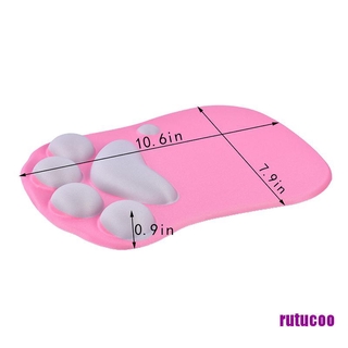 Rutucoo Mouse Pad Para Punho Flexível Em Silicone Gel Com Estampa De Pata De Gato (7)