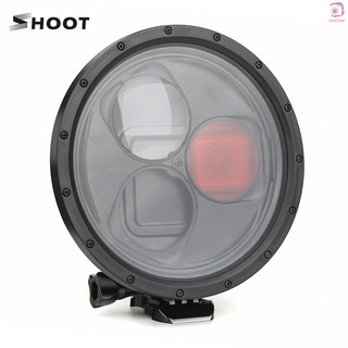 Pr* SHOOT Waterproof Dome Port Diving Housing Case with 10x Magnifier Red Filter Compatible with GoPro Hero 7/6/5