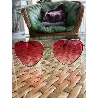 Óculos de Sol Coração Moda Femina Blogueiras Rosa Degradê Verão Proteção Uv-400