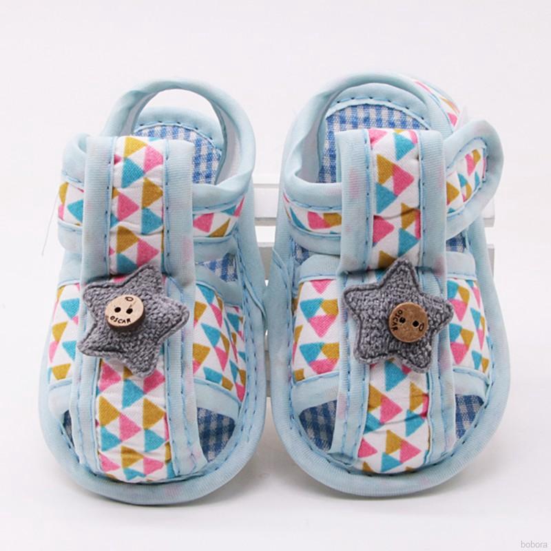 Bobora Sapatos Estrela Costura De Algodão Tricolor Triângulo Para Bebê