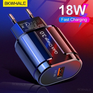 BKWHALE QC3.0 Carregador rápido 18W / 3A Adaptador rápido Carregadores USB de parede para Android / iPhone